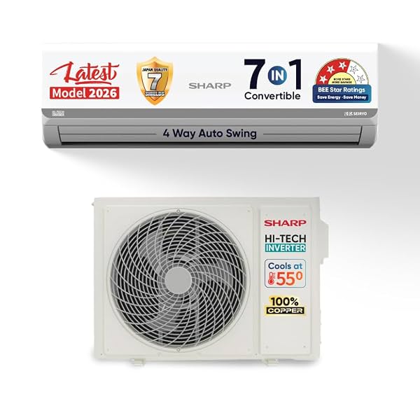 Sharp 1.37 Ton 3 star, New Star Rated, Split AC