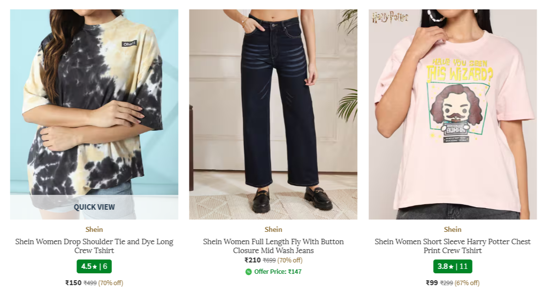 Shein Western Wear at minimum 70% Discount