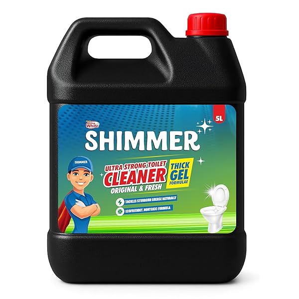 Shimmer Ultra Strong Toilet Cleaner Liquid - 5L Mega Jar | Extra Thick Cling Technology