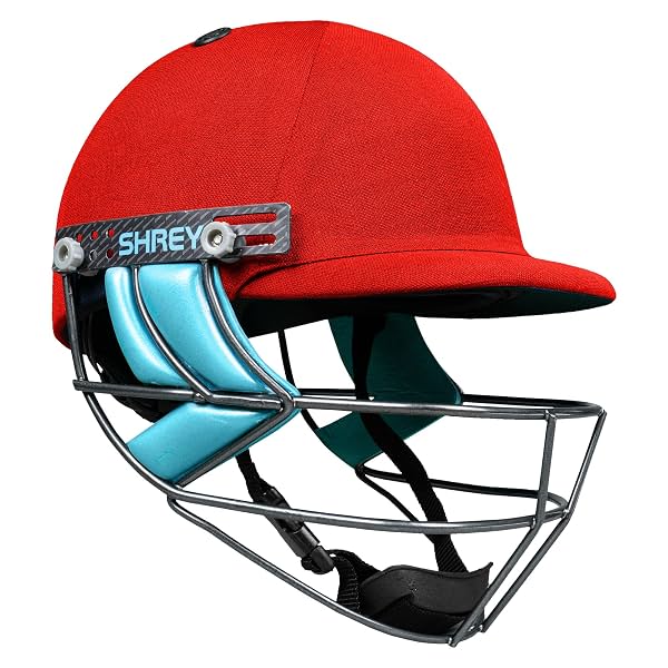 Shrey Prime Steel Fully Adjustable Grill Batting Cricket Helmet for Men's (Red, S)