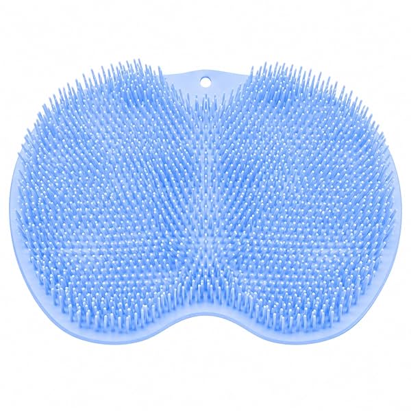Silicone Foot Scrubber Mat for Shower, 30 × 23 cm Non-Slip Foot Cleaning