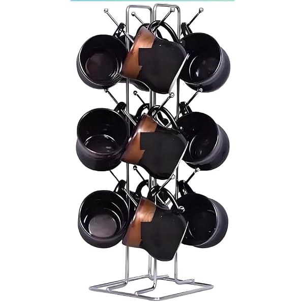 Silver Stainless Steel Tabletop Mount Cup Rack