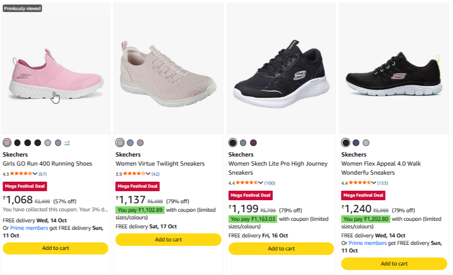 Skechers at minimum 79% Discount