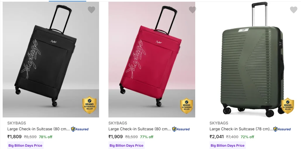 Skybgas large size suitcase from ₹1809
