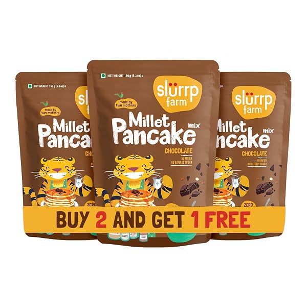 Slurrp Farm No Maida Pancake Mix | Instant Breakfast Mix Made with Oats