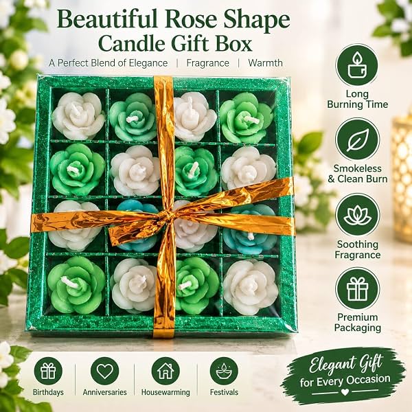 Small Flower Shaped Tealight Candles Set of 16
