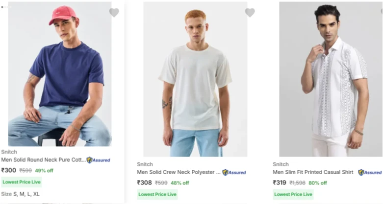 Snitch Clothing And Accessories @ upto 80% Discount