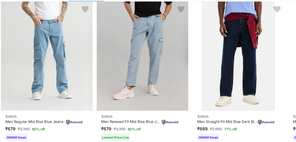 Snitch Men's Jeans upto 80% Discount