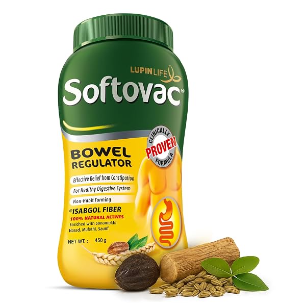 Softovac Isabgol Fiber Plus+ Natural Actives 450g | Psyllium Husk