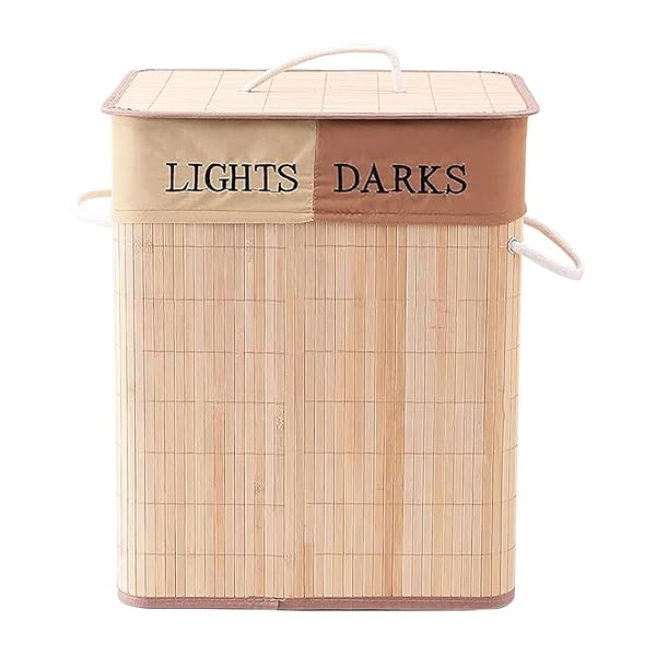 Solimo Bamboo Foldable Laundry Basket – Natural