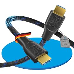 Sonero Ultra High Speed 8K HDMI Cable with Ethernet, Nylon Braid, Gold Plated Connectors