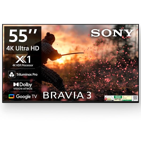 Sony BRAVIA 3 Series 139 cm (55 inches) 4K Ultra HD AI Smart LED Google TV