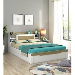 Spacewood Lilly Bed | Queen Size (78 X 60) Engineered Wood Bed with Box Storage