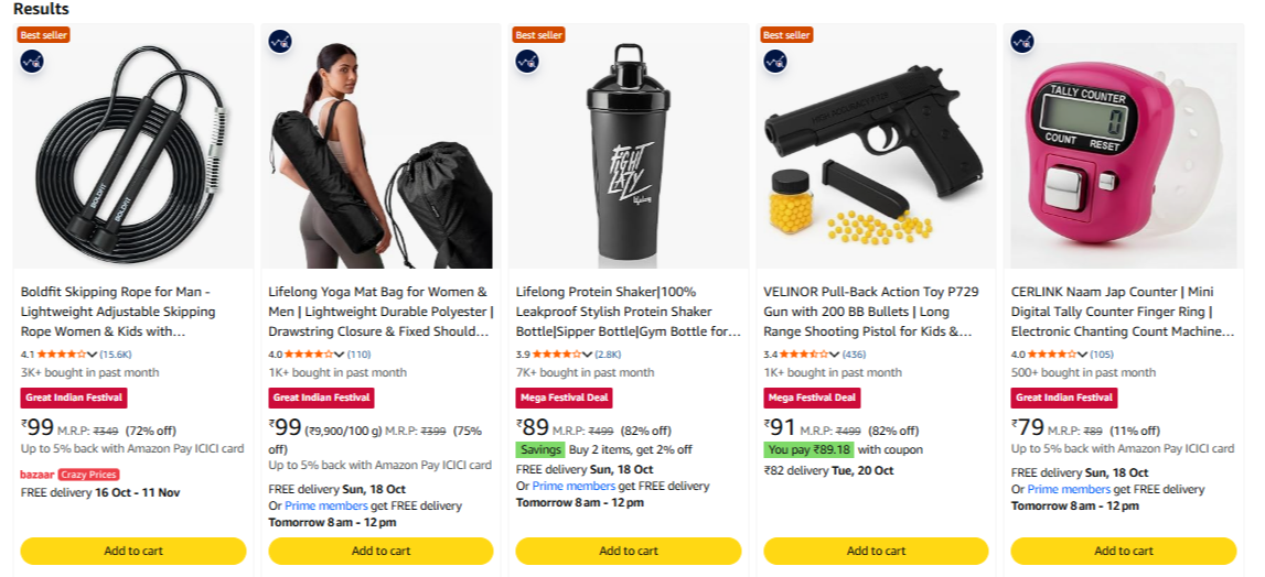 Sports, Fitness & Outdoors at up to 96% Discount