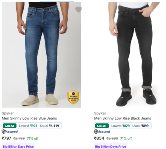 Spykar Jeans at minimum 71% Discount