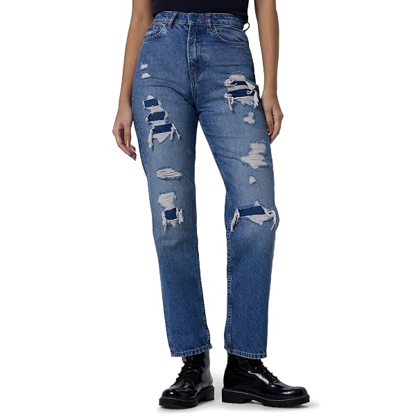 Spykar Women Mid Blue Cotton Jeans