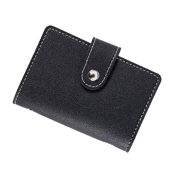 Stealodeal Black 26 Slots Laether Women Card Holder