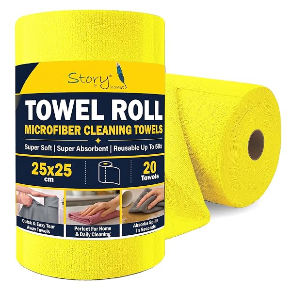 Story@Home 20 X All Purpose Microfiber Reusable Cleaning Cloth Towel Yellow