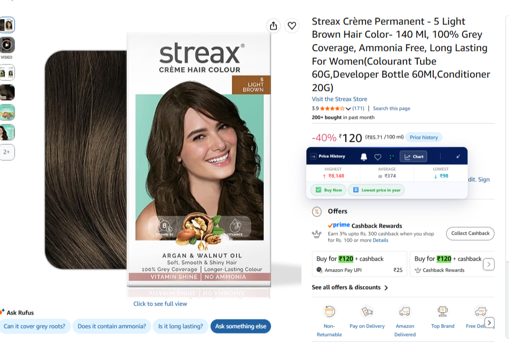 Streax Crème Permanent Hair Color 140ml