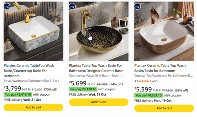 Subtotal at minimum 68% Discount