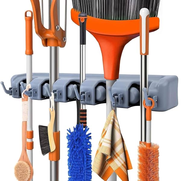 Sulfar Wall Mounted Mop and Broom Holder Organizer