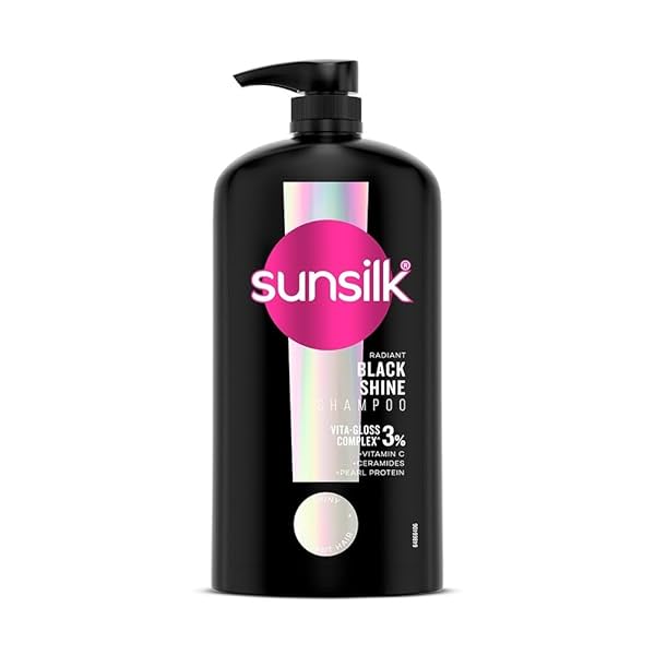 Sunsilk Stunning Black Shine Shampoo 1 L|| With Amla + Oil & Pearl Protein|| Gives Shiny|| Moisturised and Fuller Hair -