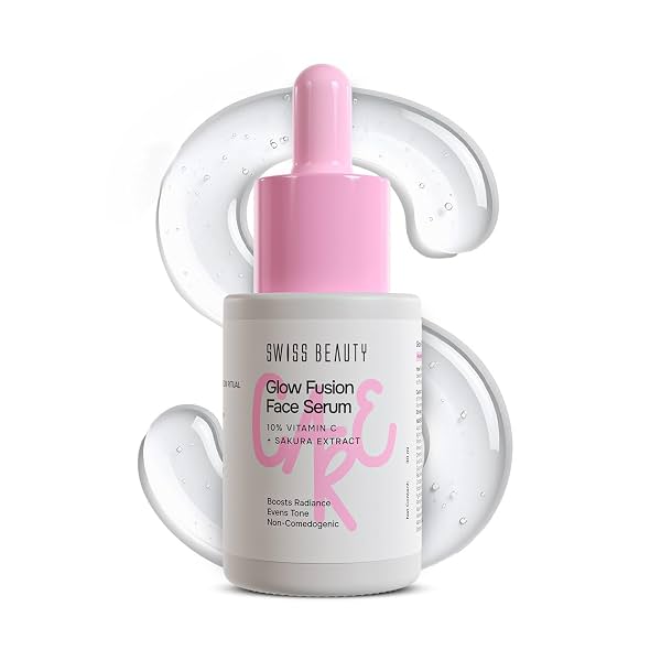 Swiss Beauty Care Glow Fusion Face Serum | Bright & Glowy | 10% Vitamin C & Sakura Extract | Non-Sticky | 30ml