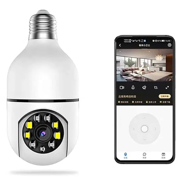 TECHNOVIEW 1080P HD Bulb Light Wireless IP Camera