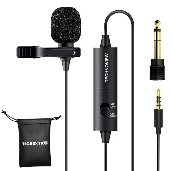 TECHNOVIEW Pro Auxiliary Omnidirectional Lavalier Clip On Collar Microphone