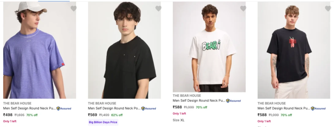 THE BEAR HOUSE Men's T-shirts upto 70% Discount