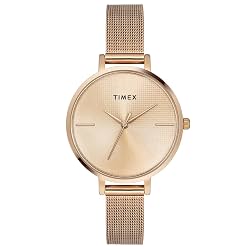 TIMEX Analog Watch for Women with Rose Gold Round Dial & Rose Gold Stainless Steel Bracelet B