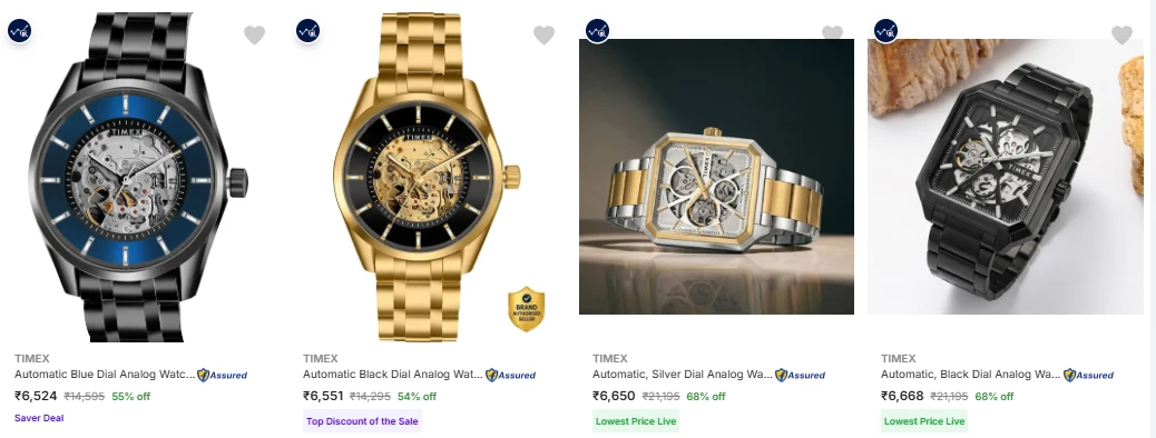 TIMEX Wrist Watches upto 68% Discount