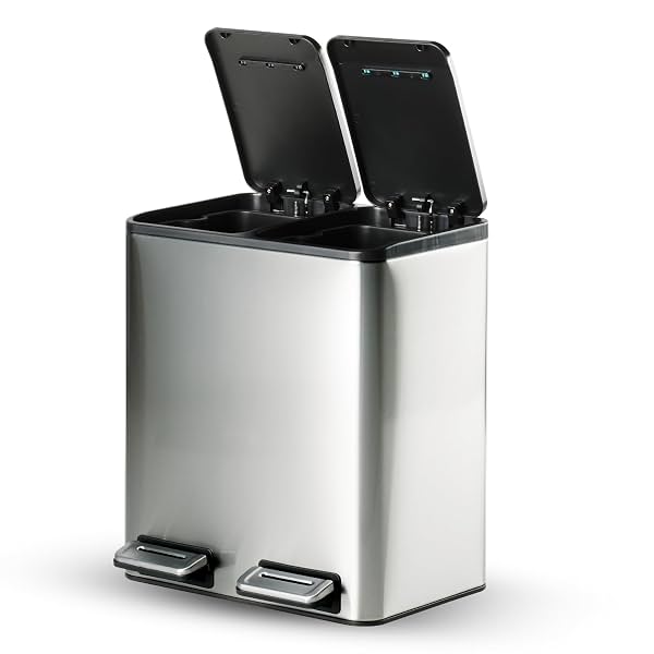 TRAMONTINA 2-in-1 Dual Compartment Dustbin 16L (8L+8L)