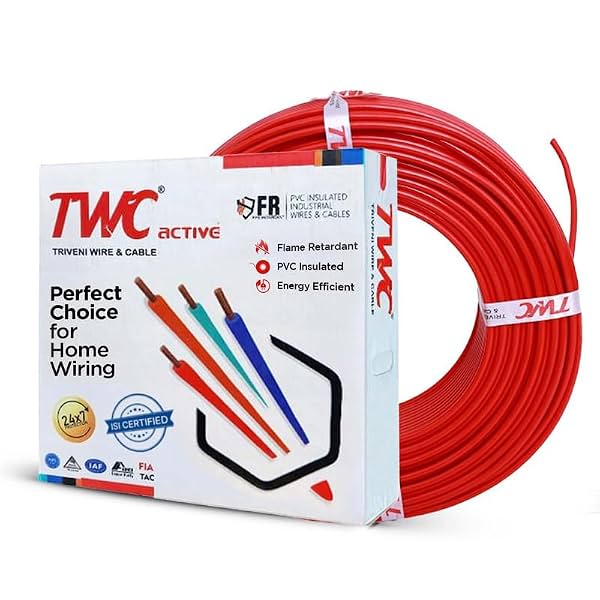 TWC Active Red 4 Sq. mm 90m HRFR Copper Wire