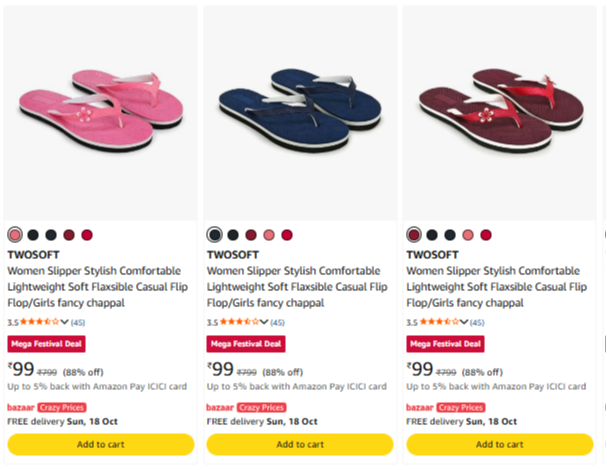 TWOSOFT Women Slipper Stylish Comfortable Lightweight Soft Flaxsible Casual Flip