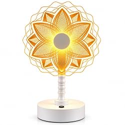 Table Lamp Decorative Mandala Floral LED Night Light Bedside Desk Lighting