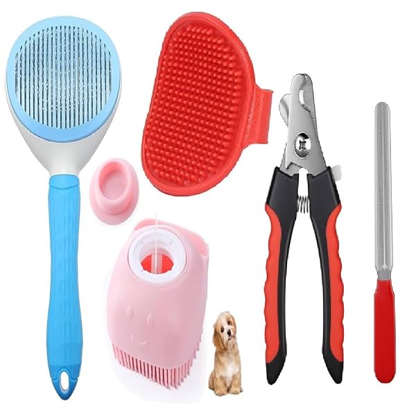 Tails Self Cleaning Slicker Pet Grooming Brush