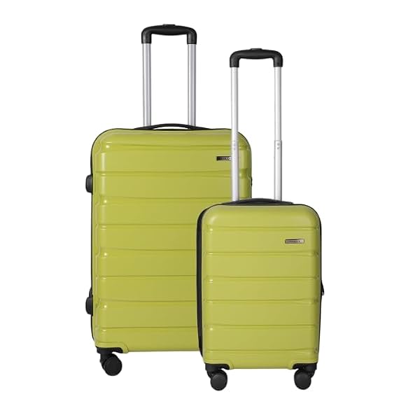 Teakwood Small-Medium Cabin Size 8 Wheels Trolley Bag, Hard Cabin with Zipper Closure, Adjustable Push Button