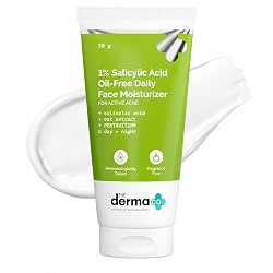 The Derma Co 1% Salicylic Acid Oil-Free Moisturizer For Face with Oat Extract