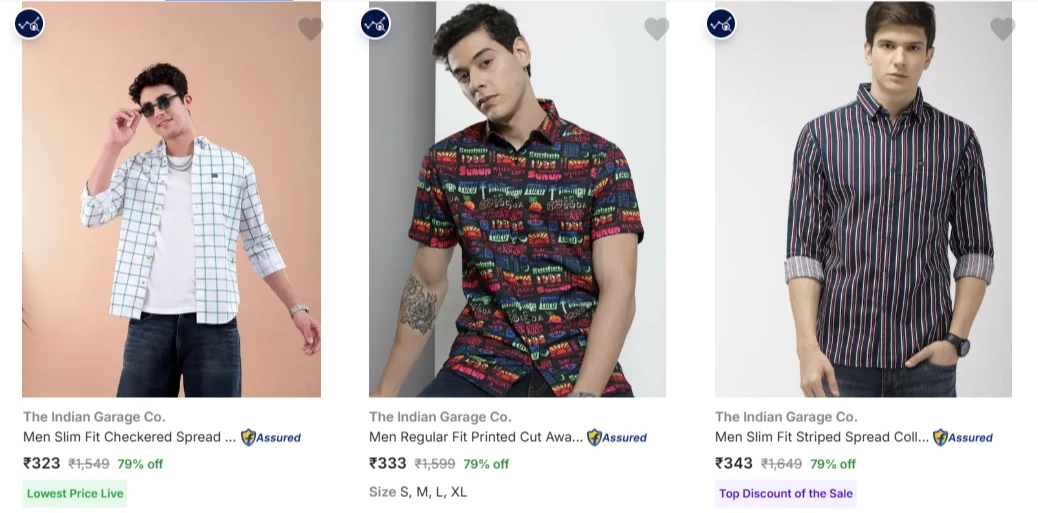 The Indian Garage Co. Casual Shirts at minimum 79% Discount
