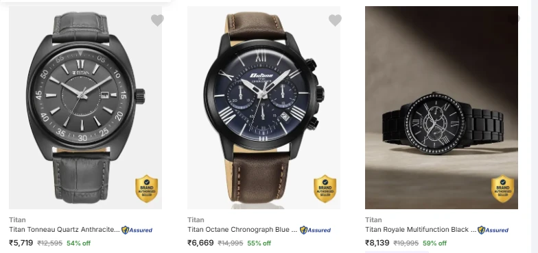 Titan Wrist Watches at minimum 59% Discount