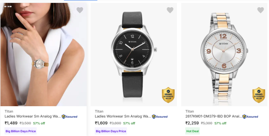 Titan watch Minimum 50% Discount