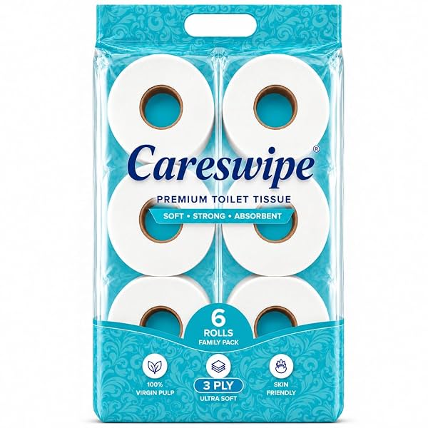 Toilet Tissue Paper Rolls 1080 Sheets (Pack of 6)