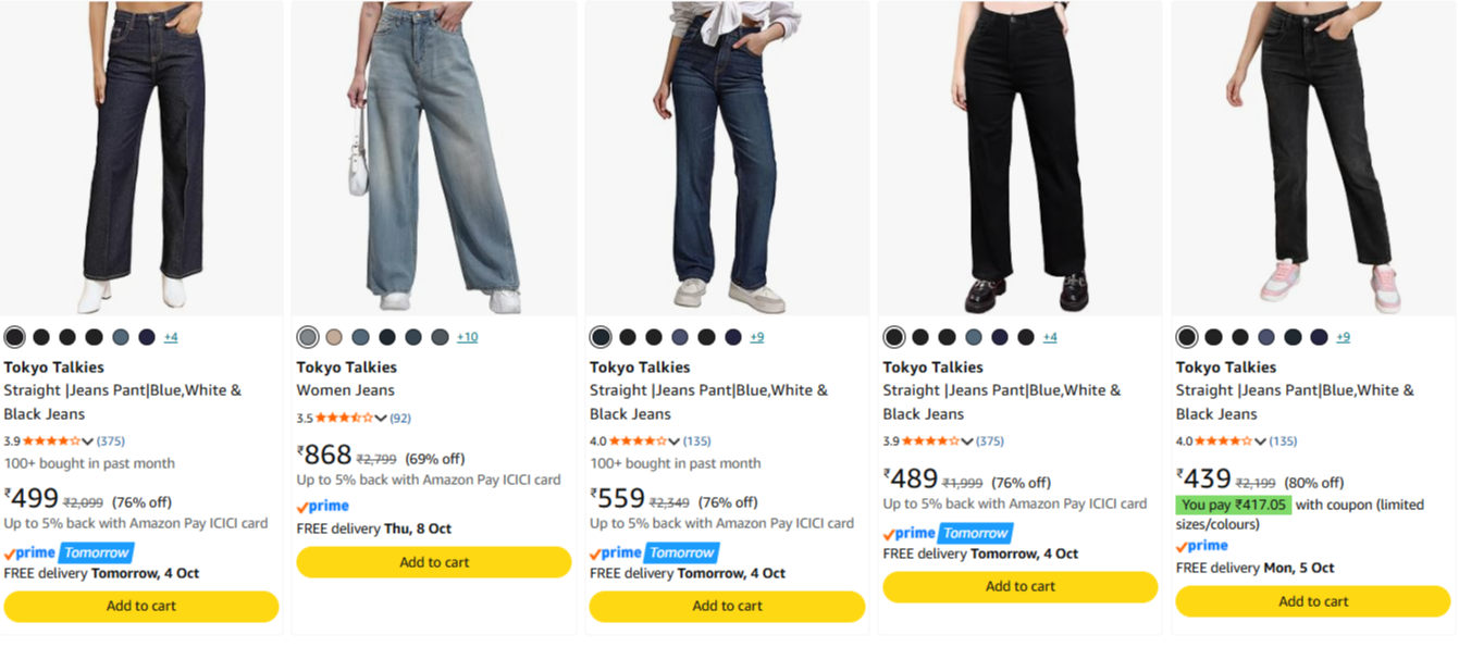Tokyo Talkies Jeans Women at up to 87% Discount