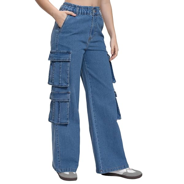 Tokyo Talkies Women Cargo Jeans | Straight fit