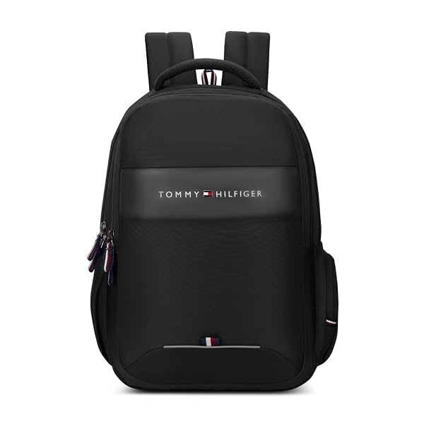 Tommy Hilfiger Joshua Polyester Unisex 15 Inch Laptop Backpack - Black