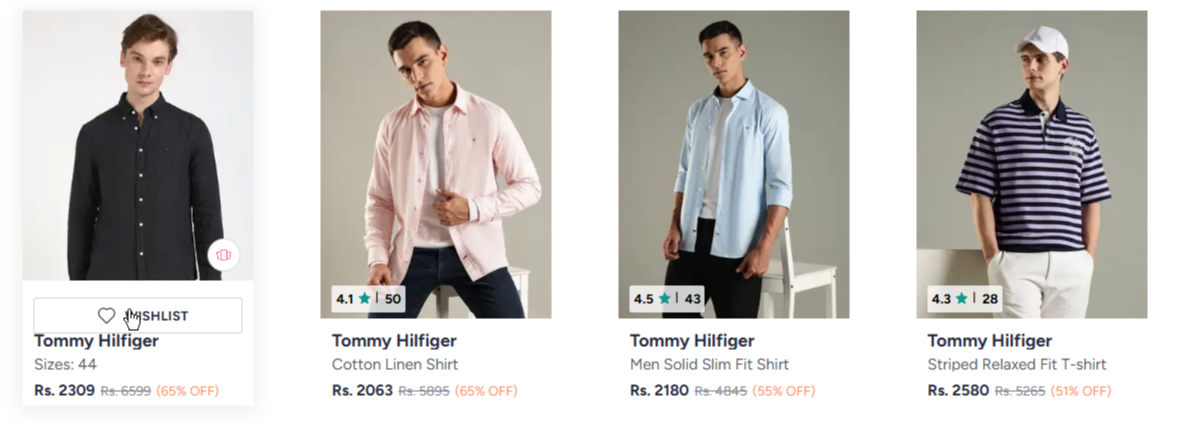 Tommy Hilfigers Shirt at minimum 60% Discount
