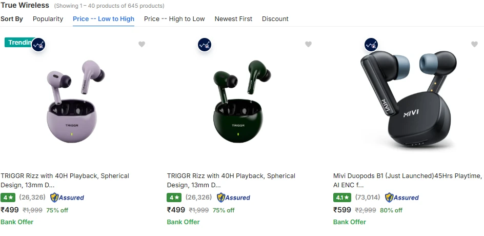 Top Brand Earbuds from ₹499