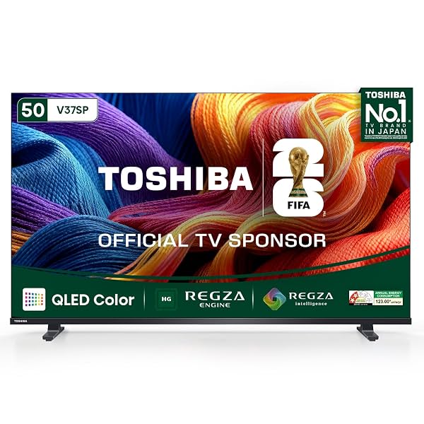 Toshiba 50 Inch QLED Smart TV (50V37SP) | 60 Hz | REGZA Engine, VIDAA OS