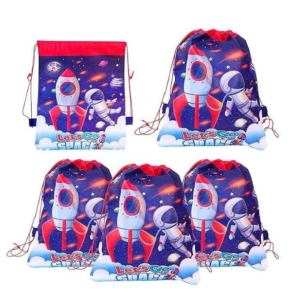 Toyshine 5 Pc Space Print Return Gift Party Favors Bags